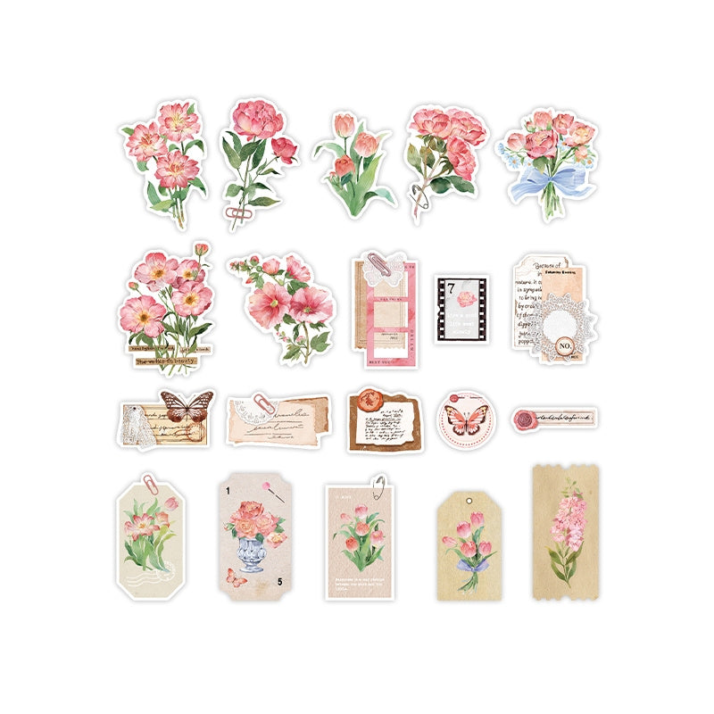 20pcs Special Paper Bouquet Love Series Sticker Pack - Non adhesive