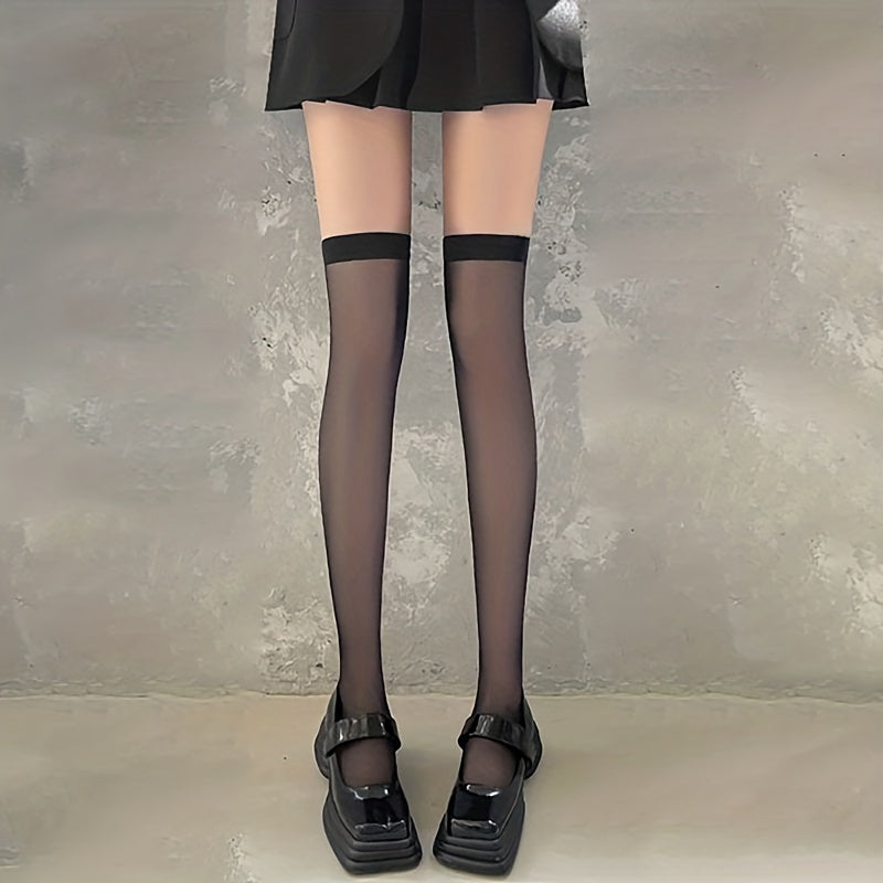 Sheer Mesh Thigh High Stockings Over The Knee Socks Women's Stockings & Hosiery