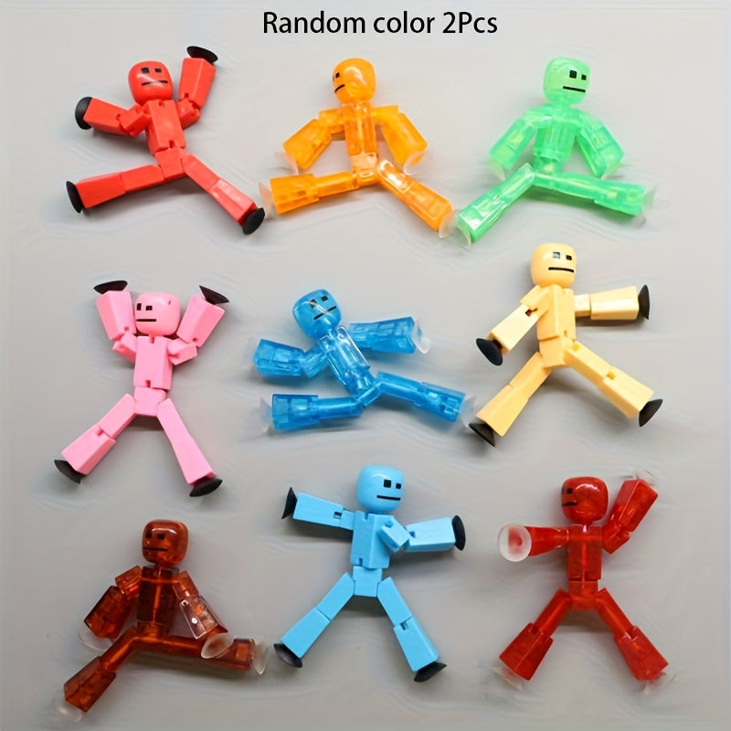 2pcs Robot Toys with Posable Arms & Legs Multicolor Collectible Figures