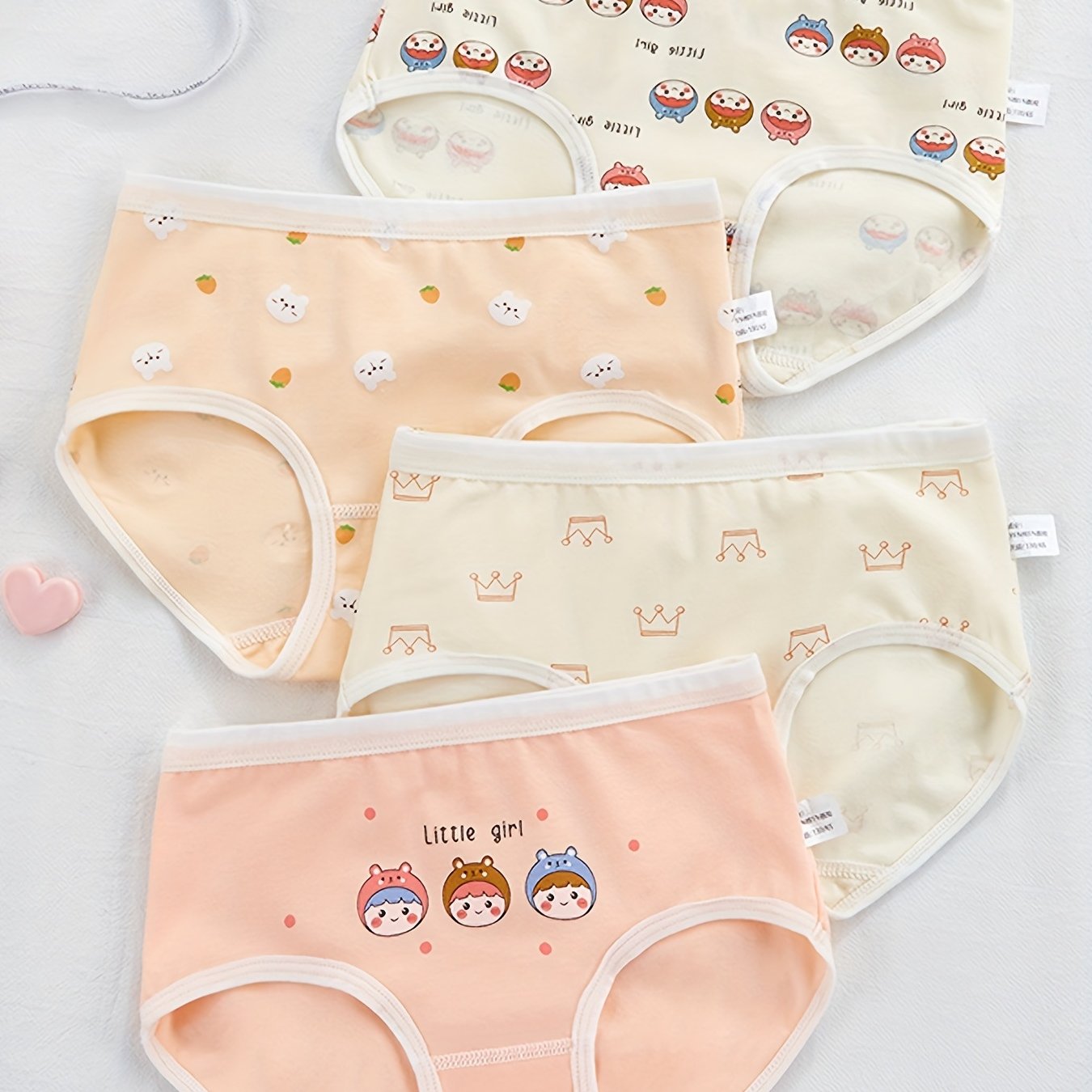 4pcs Cartoon Graphic Print Soft Briefs Underwear