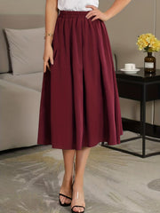 Solid Casual Midi Skirt for Women