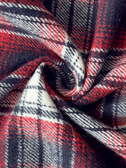 Plaid Print Button Up Long Sleeve Blouse