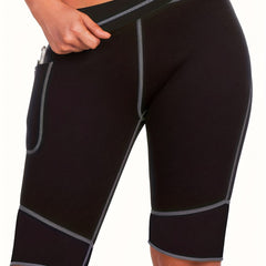 Moisture Wicking Sports Shorts Side Pockets Sweat Sauna Yoga Fitness