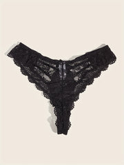 Floral Lace Cut Out High Waist Panties