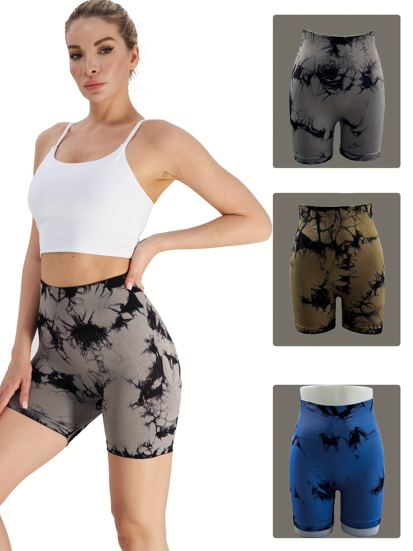 Tie Dye High Waist Hip Lifting Yoga Shorts Women's Activewear