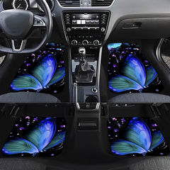 4pcs Galaxy Butterfly Car Floor Mats Water Absorbent Non Slip
