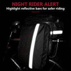 27L Bike Backseat Bag Rear Pack Waterproof Mountain Bike Saddle Rack Trunk Bag