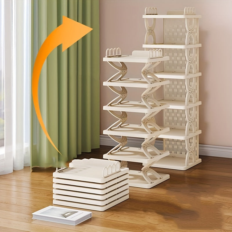 Folding Shoe Rack Space-Saving Storage Rack