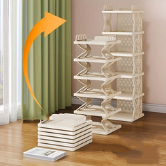Folding Shoe Rack Space-Saving Storage Rack