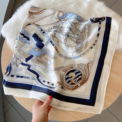 Sailboat Print Scarf Shawl Bandana Silk Neckerchief
