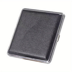20 Pack Metal Clip Leather Cigarette Case Flip Cover Square Keychain