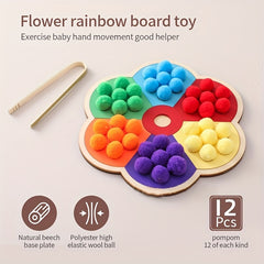 Rainbow Board Clip Ball Toy for Kids Learning & Training