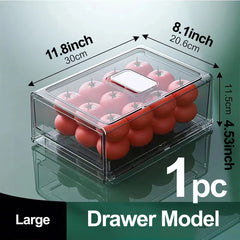 Transparent Drawer Refrigerator Storage Box for Fresh Food, Freezer Safe