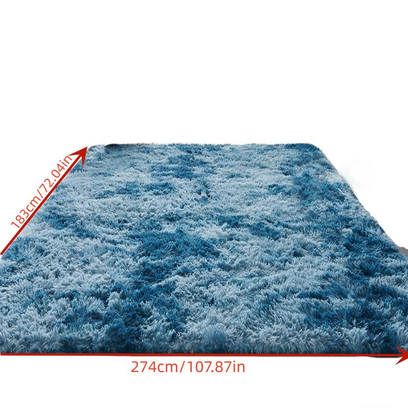 Shag Area Rug Modern Fluffy Rug Tie Dyed Dark