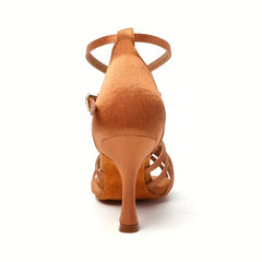 Women's Non Slip Satin Latin Dance Shoes Medium Heel