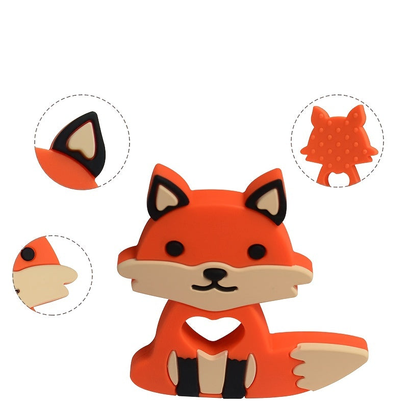 Baby Silicone Teether Fox Chewing Toy Training Molar Stick