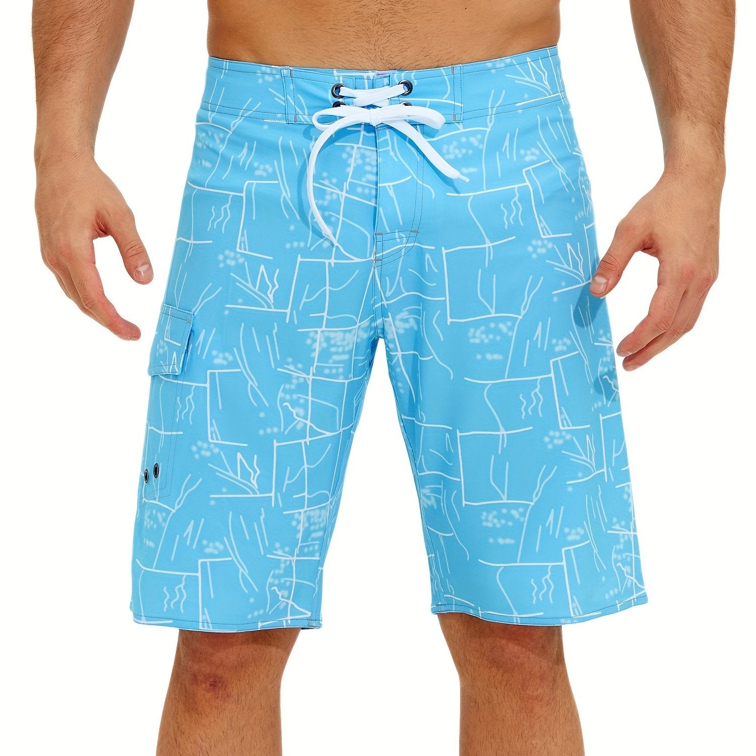 Pattern Print Men's Swim Trunks Quick Dry Beach Shorts