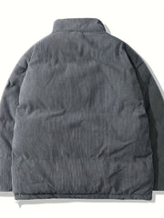 Women's Corduroy Liner Fleece Mock Neck Puffer Coat