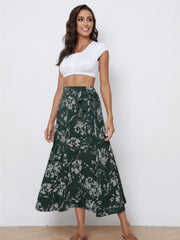 Floral Print Midi Skirt Casual Summer Spring Women's Clothing