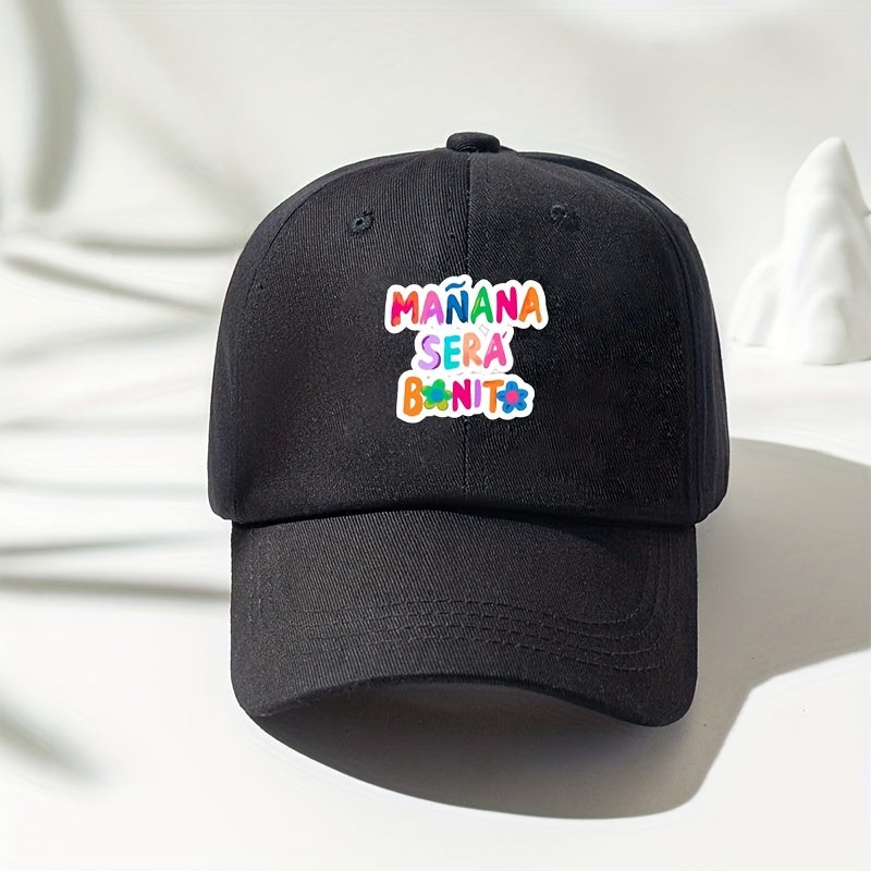 Letter Print Cotton Baseball Cap for Women