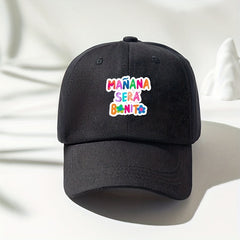 Letter Print Cotton Baseball Cap for Women