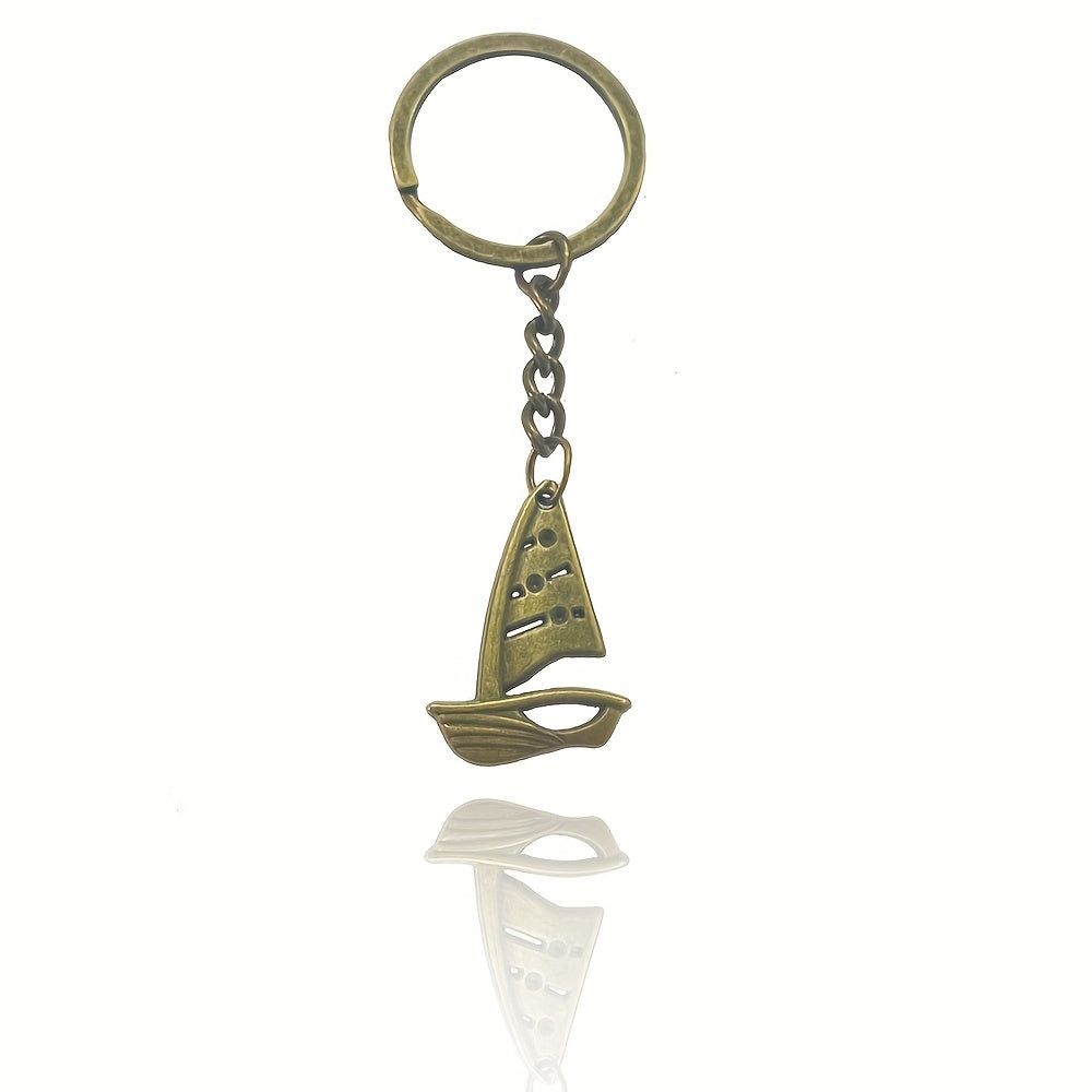 Sailing Boat Keychain Retro Key Ring Purse Bag Backpack Car Ornament Accessory