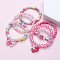 5pcs Butterfly Love Beaded Bracelet Set For Kids