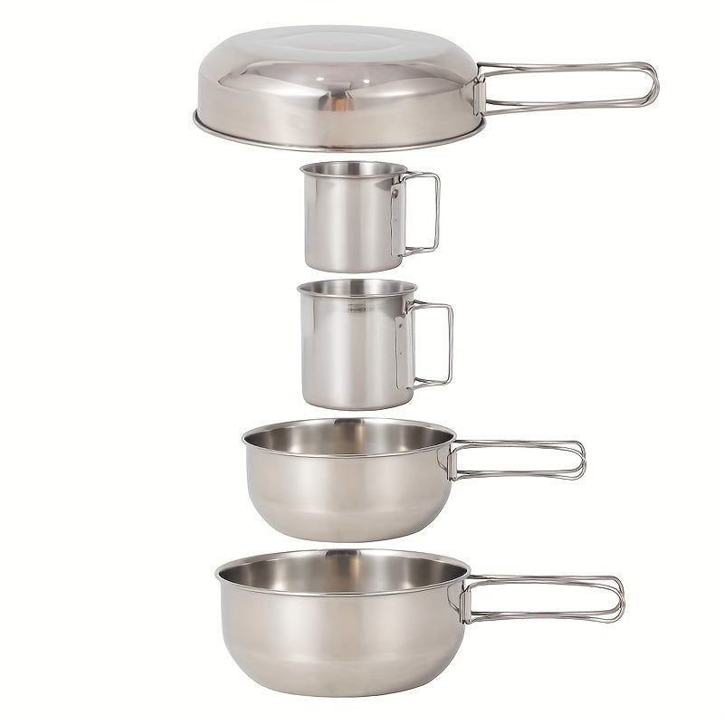 5pcs Stainless Steel Tableware Set for Camping