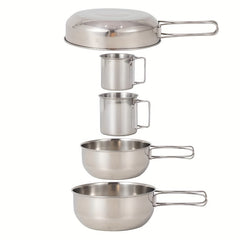 5pcs Stainless Steel Tableware Set for Camping