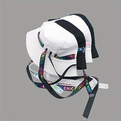 Colorful Ribbon Hip Hop Bucket Hat Solid Kpop Sunscreen Basin Hat