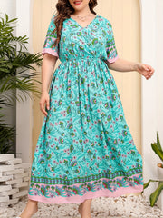 Jacobean Print Maxi Dress