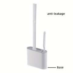 Silicone Toilet Brush Holder Wall Hanging Soft Bristles Floor Cleaning Tool