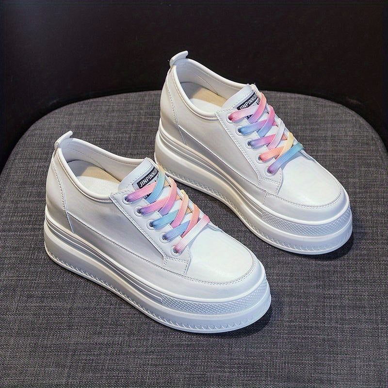 Women's Platform Skate Shoes Height Increasing Low Top Sneakers