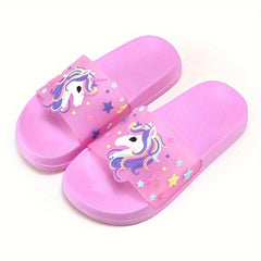 Girls Cartoon Slippers, Non Slip Lightweight Open Toe Slippers