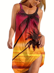 Spaghetti Dress Sleeveless Ruched Summer Beach Dress