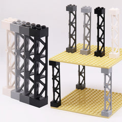 8pcs 2x2x10 Support Building Blocks Military Train Truck Bricks DIY Accessory