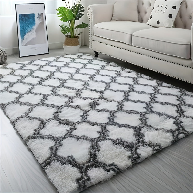 Ultra Soft Plush Rainbow Area Rug Non-slip Fluffy Shaggy Rug