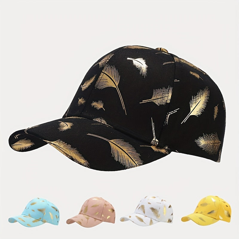 Leaf Hot Stamping Baseball Cap Adjustable Couple Sun Hats
