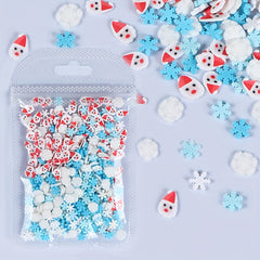 Christmas Polymer Clay Slices For Resin Mold Filler Xmas Snowflakes Santa Slime