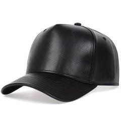 Men's PU Leather Baseball Cap Five-sided Hat