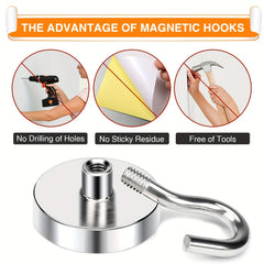 2pcs Neodymium Magnetic Hooks Heavy Duty 22 68 KG D20