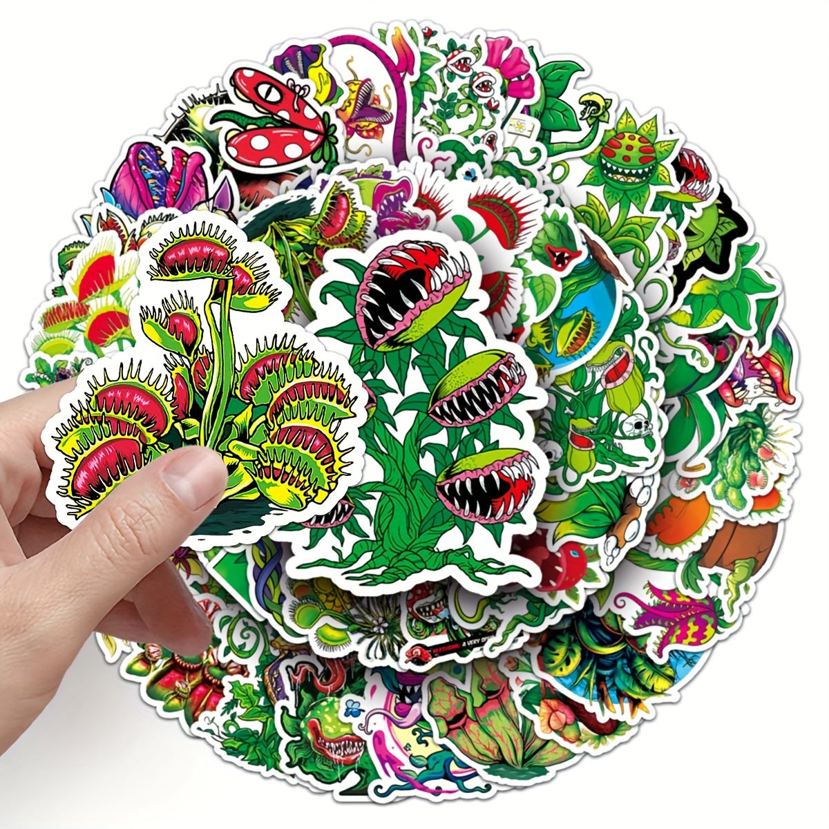 50pcs Green Graffiti Stickers For Insect Plants Journals Mobiles Skateboards