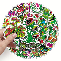 50pcs Green Graffiti Stickers For Insect Plants Journals Mobiles Skateboards