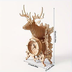 Wooden 3D Puzzle Desk Clock Model High Difficulty Creative Gift for Holidays