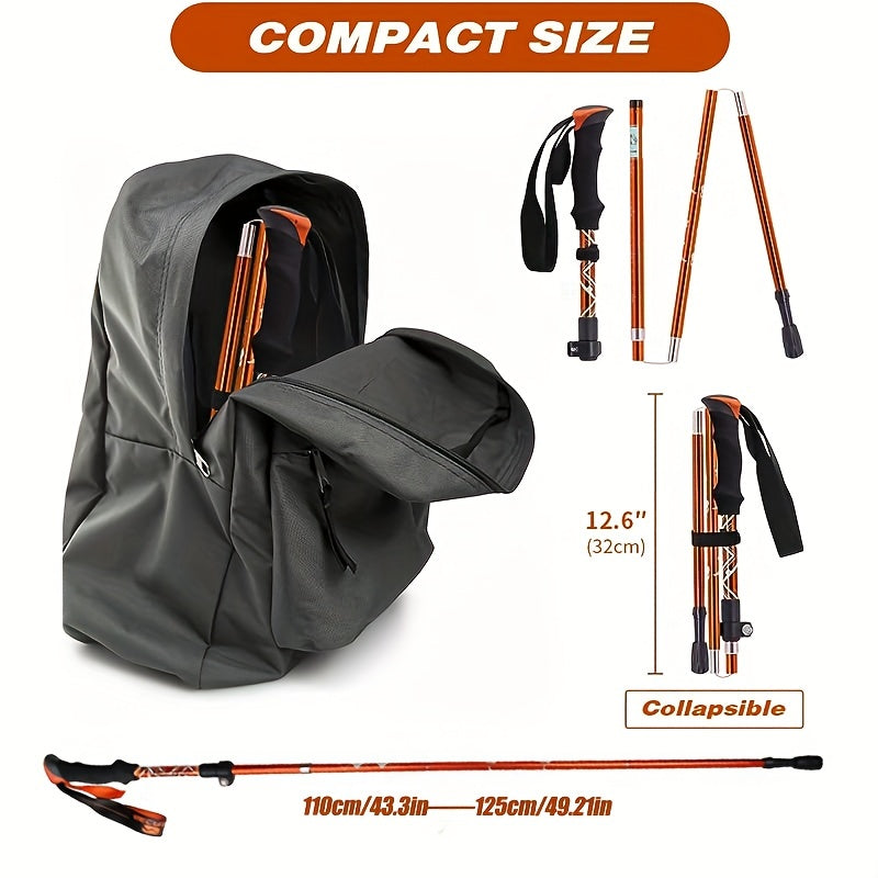 Collapsible Trekking Poles Aluminum Hiking Stick for Outdoor Activities