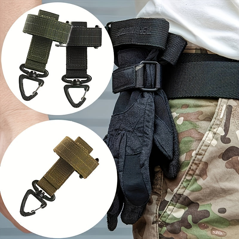 3pcs Nylon Webbing Buckle Sports Gloves Holder
