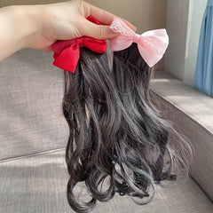 Girls Lace Bow Cartoon Wig Hair Accessories for Party