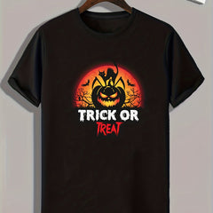 Halloween Pumpkin & Cat Print Men's Sport T-shirt