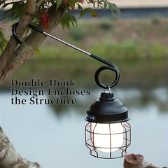 Portable Stainless Steel Double Hooks Light Holder for Outdoor Activities