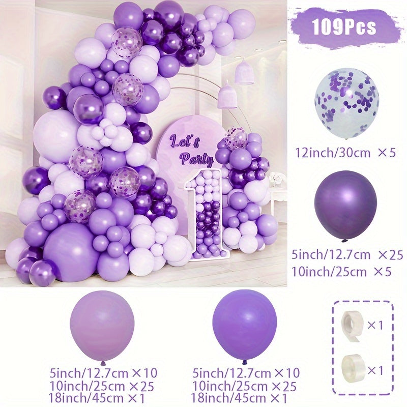 107pcs Purple Balloon Garland Arch Kit Wedding Birthday Party Decorations